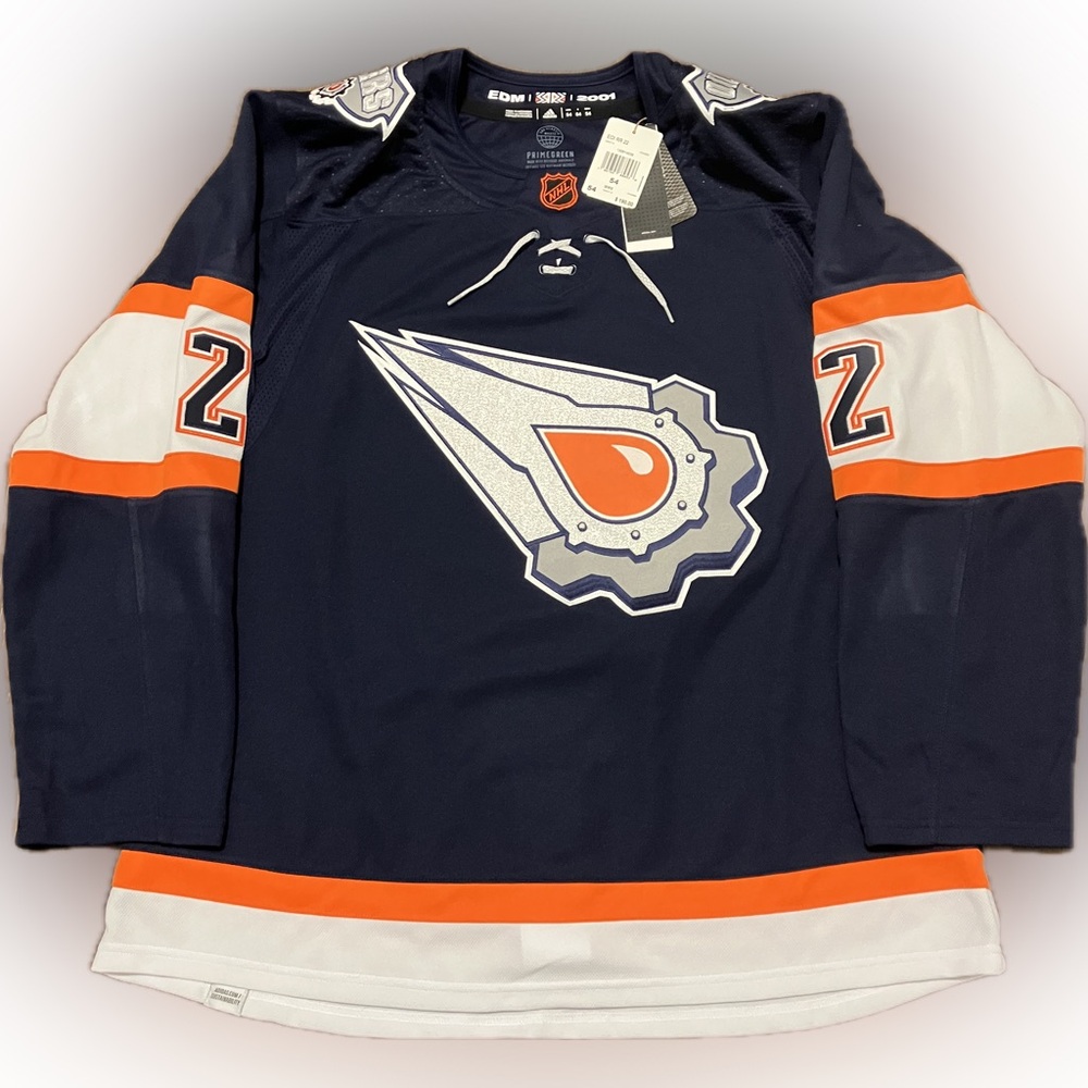 NWT Edmonton Oilers Evan Bouchard Reverse Retro 2.0 Adidas NHL Hockey Jersey 54